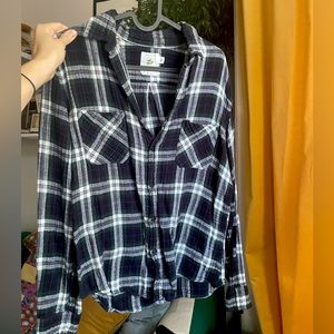 American Colors gauze-y cotton plaid button down